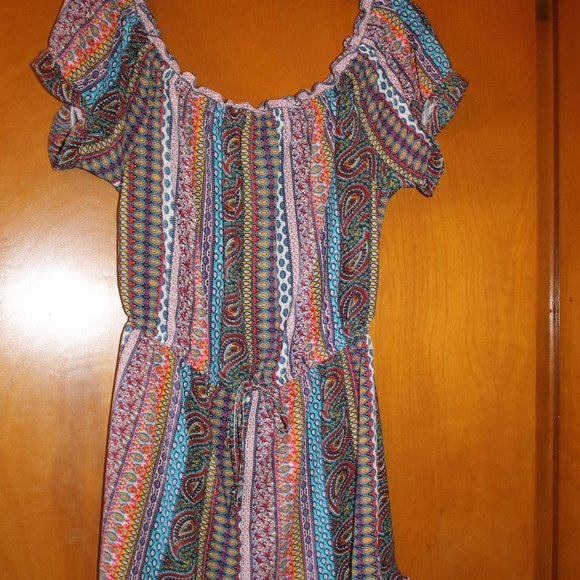 NO COMMENT Pants - NWT NO COMMENT COLORFUL BOHO STYLE ROMPER(L)